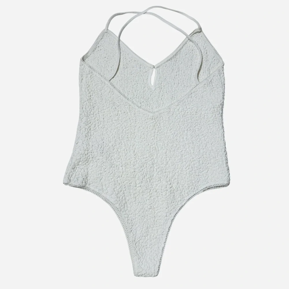 NWT New Free People Seaside Marshmallow White Bodysuit Size M